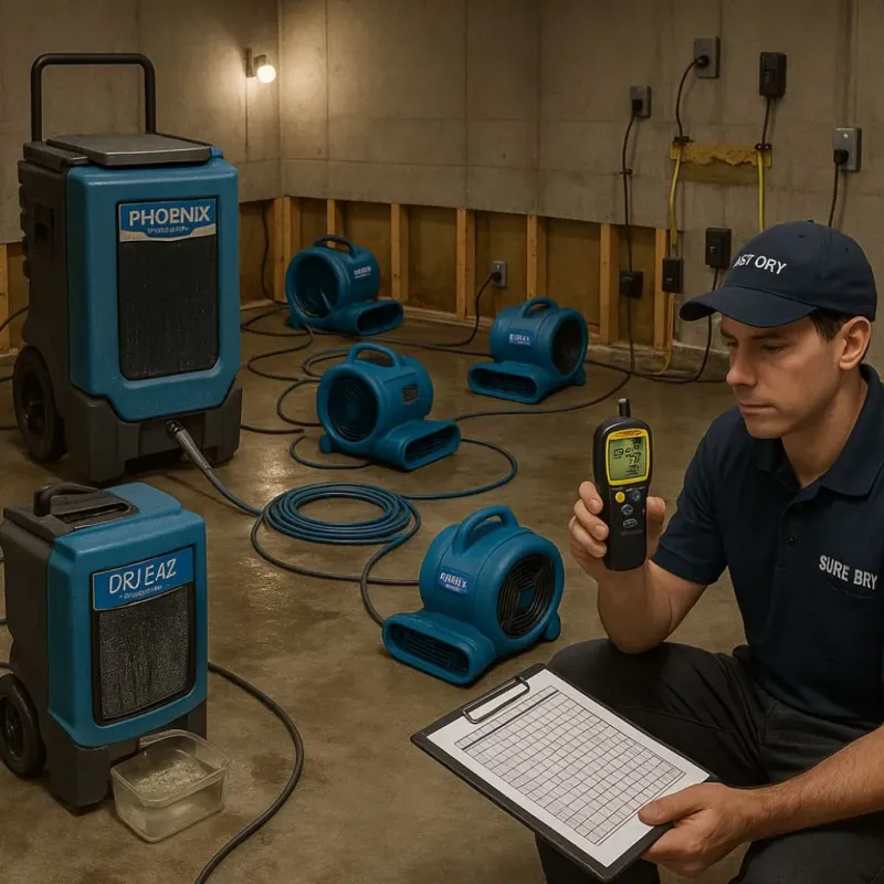 Structural Drying and Dehumidification process in Kennett Square, PA